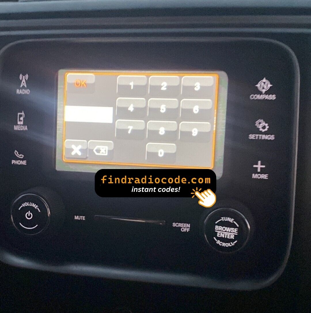 Chrysler Uconnect 5 UGA - VP2_5 JL ECE
 4 digit unlock code for this radio